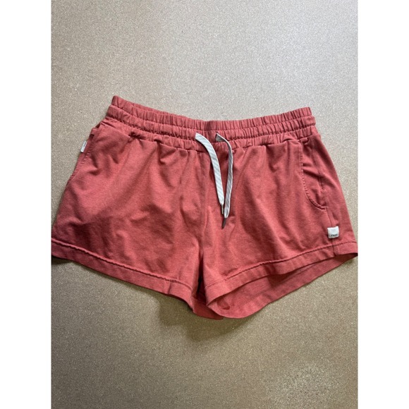 Vuori Pants - Vuori Women Coral Heather Performance Athletic Shorts Size M Drawstring Pockets